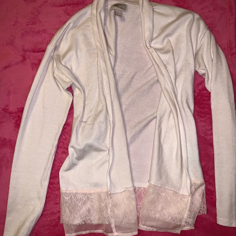 Pink Cardigan with lace